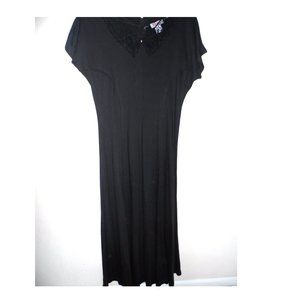 FADS 100% Cotton Vintage Black Dress, Size: M